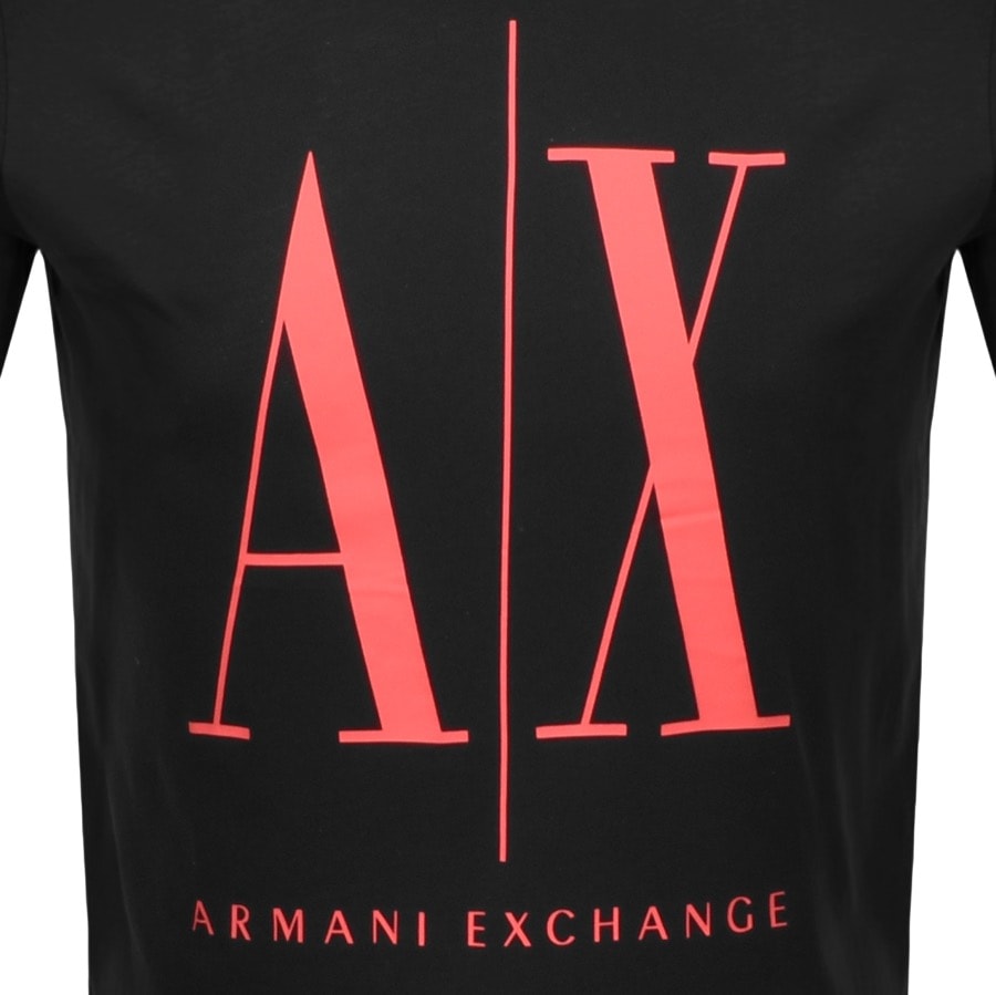 Alternative Image for ProductArmani Exchange Crew Neck Logo T Shirt Black3